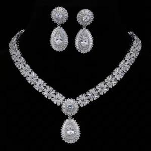Luxury Charm Fine Jewelry Gift Zircon Earrings Fashion Jewelry Necklaces Jewelry Sets