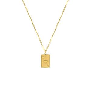 N0407 Fashion 18k Gold Plated Heart Pendant Necklace Statement Stainless Steel Jewelry For Women