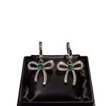 Fashion Sweet Women Zircon butterfly Knot Pendant Earrings Charm Minimalism Elegant Party Earrings Silver Plated Jewelry