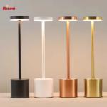 Modern LED Table Lamp Rechargeable Battery-Powered Cordless USB-C Touch Sensor Dimmable Metal for Home & Restaurant Decor