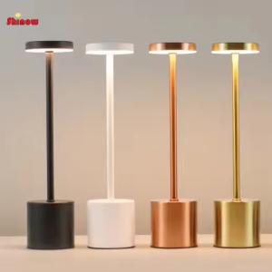 Modern LED Table Lamp Rechargeable Battery-Powered Cordless USB-C Touch Sensor Dimmable Metal for Home & Restaurant Decor