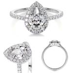Igi Certified Cvd Lab Grown Created Diamond 14k 18k Solid Gold Elongated Cushion Trilogy Engagement Ring Jewelry for Women